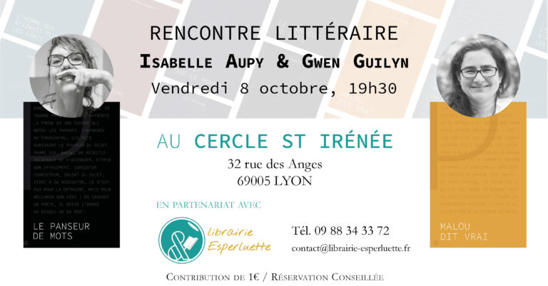 Lire la suite à propos de l’article Rencontre littéraire Isabelle Aupy & Gwen Guilyn