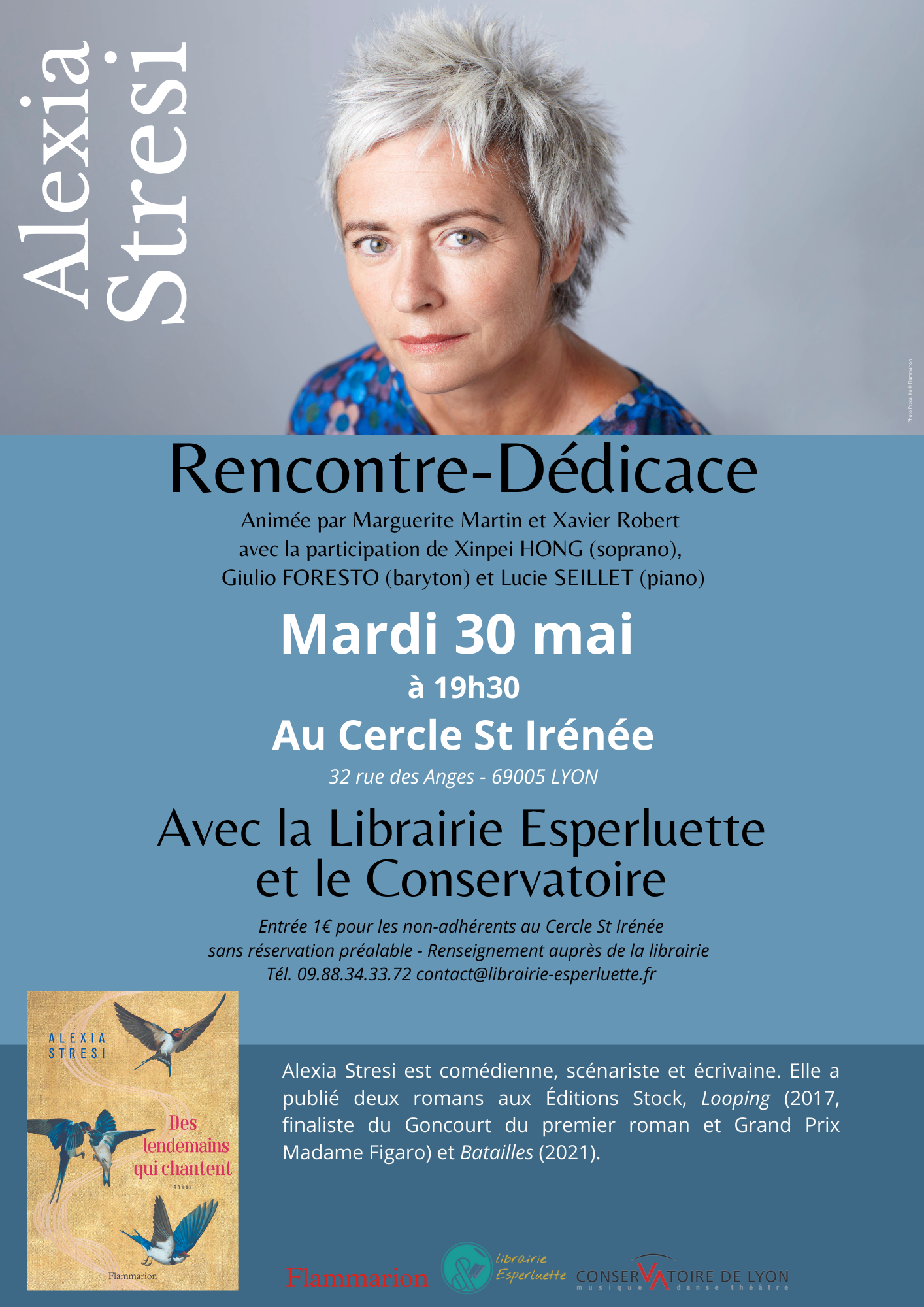 You are currently viewing Rencontre avec Alexia Stresi autour de son roman Des lendemains qui chantent, le 30/05 à 19h30