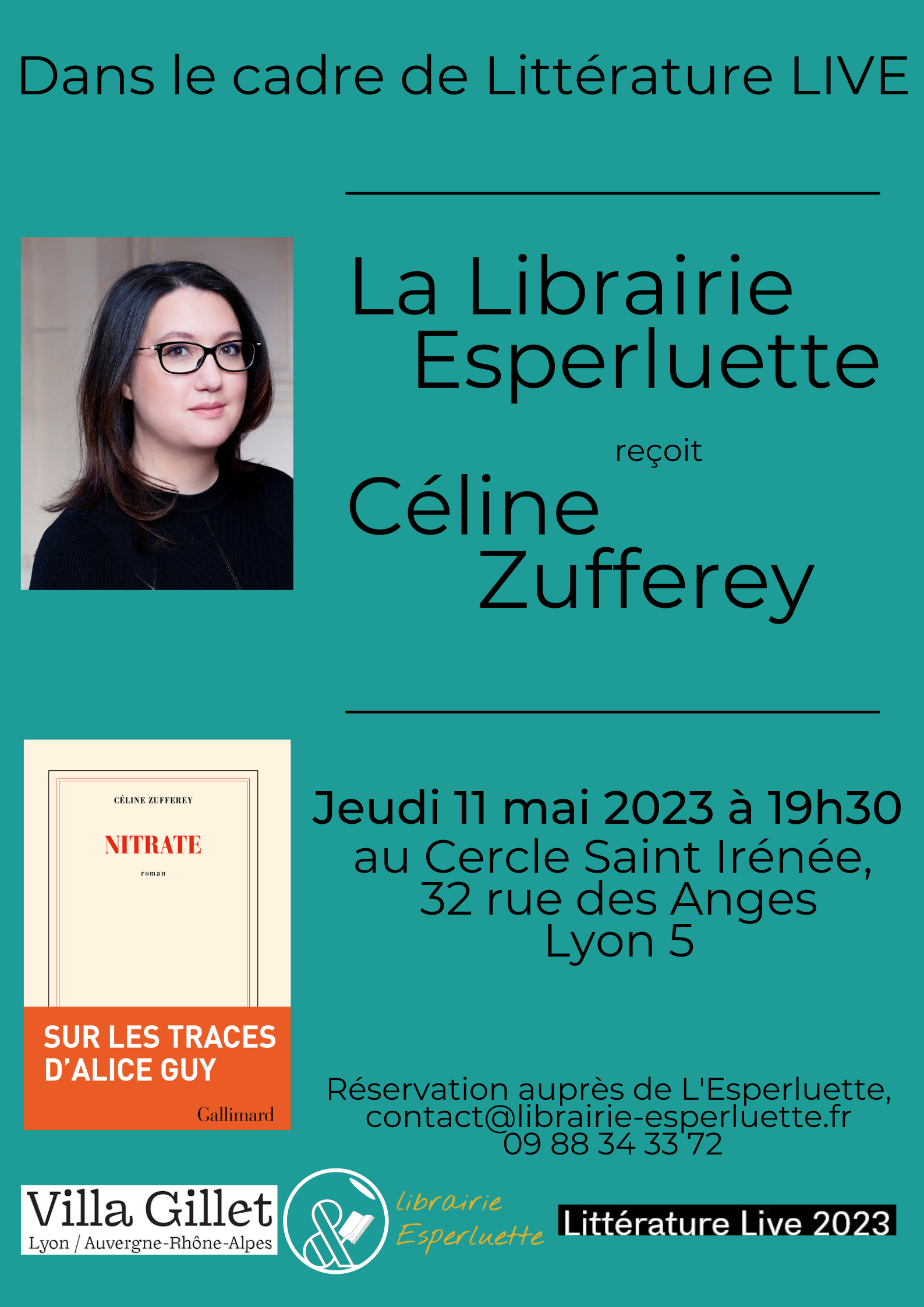 Lire la suite à propos de l’article Littérature Live 2023 : La librairie Esperluette reçoit Céline Zufferey
