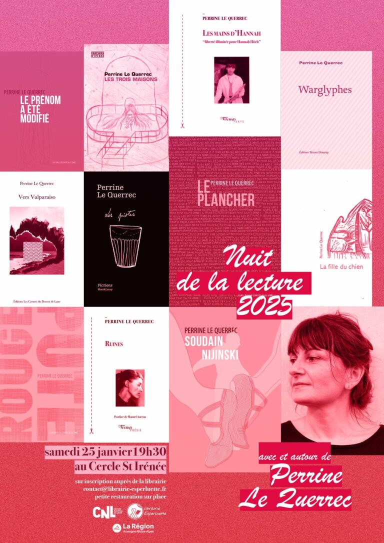 Lire la suite à propos de l’article Avec et autour de Perrine le Querrec – Nuit de la lecture 2025