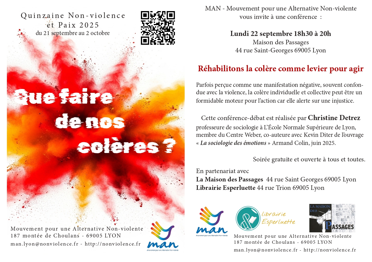 You are currently viewing « Réhabilitons la colère comme levier pour agir » : conférence-débat avec Christine Détrez